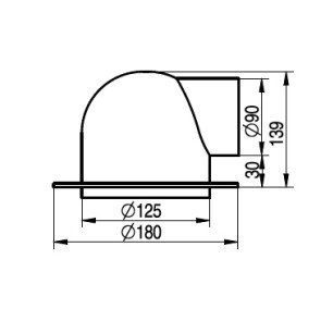 SV-90-125 koncový box pre tanierový ventil - náčrt