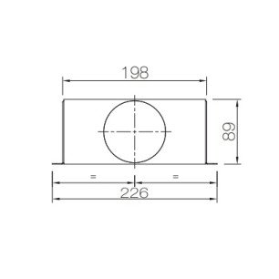 PLML 200x100 1x75 distribučný box koncový - náčrt