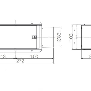 PLMLC 200x100 1x75 distribučný box koncový - náčrt