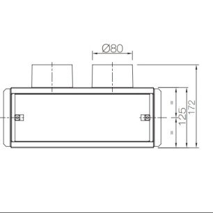 PLML 300x100 2x75 distribučný box koncový - náčrt