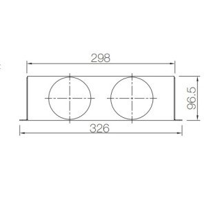 PLML 300x100 2x75 distribučný box koncový - náčrt 1