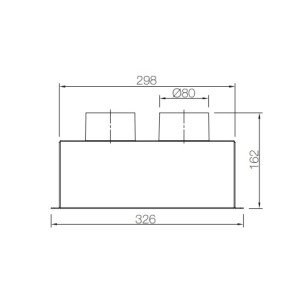 PLML 300x100 2x75 distribučný box koncový - náčrt