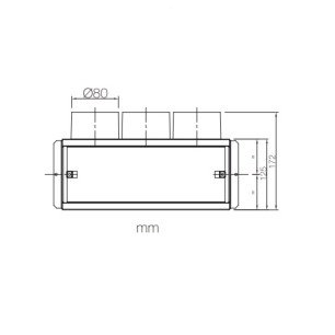 PLML 300x100 3x75 distribučný box koncový - náčrt mm