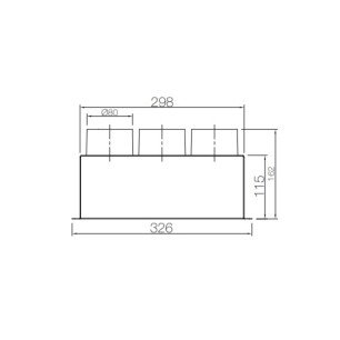 PLML 300x100 3x75 distribučný box koncový - náčrt