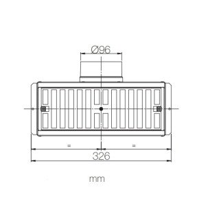 PLMLS 300x100 1x90 distribučný box koncový - náčrt mm