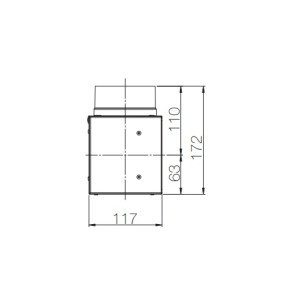 PLMLS 300x100 1x90 distribučný box koncový - náčrt
