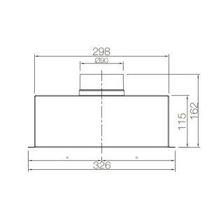 PLMPS 300x100 1x90 distribučný box koncový - náčrt