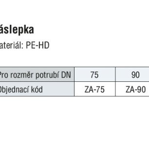 ZA - 90 záslepka pre potrubie KLIMAFLEX - tab